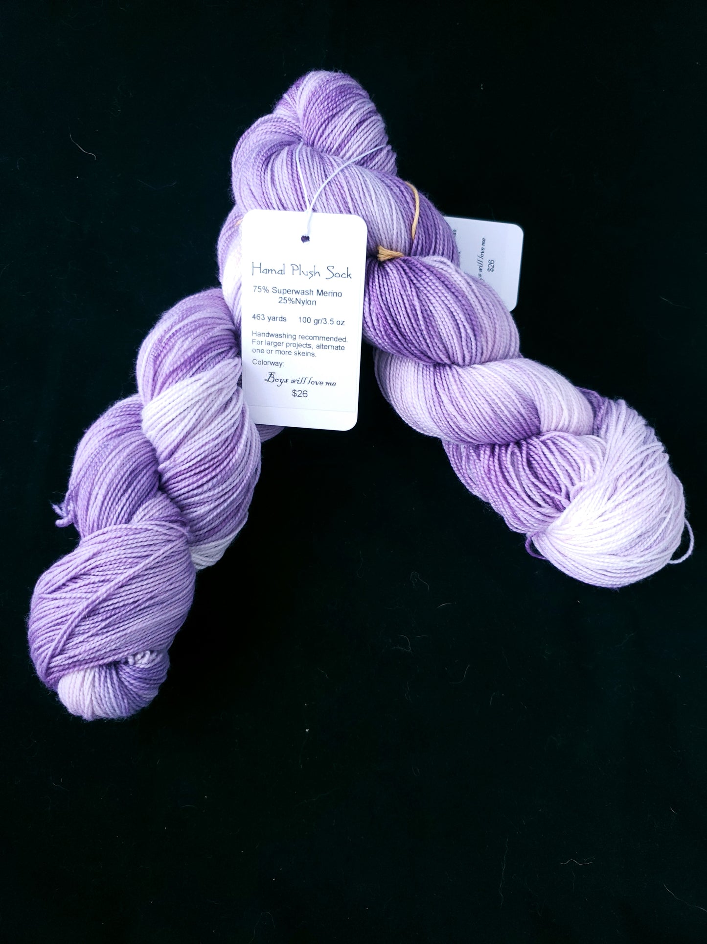 "Boys will love me" Hamal Plush Sock Yarn